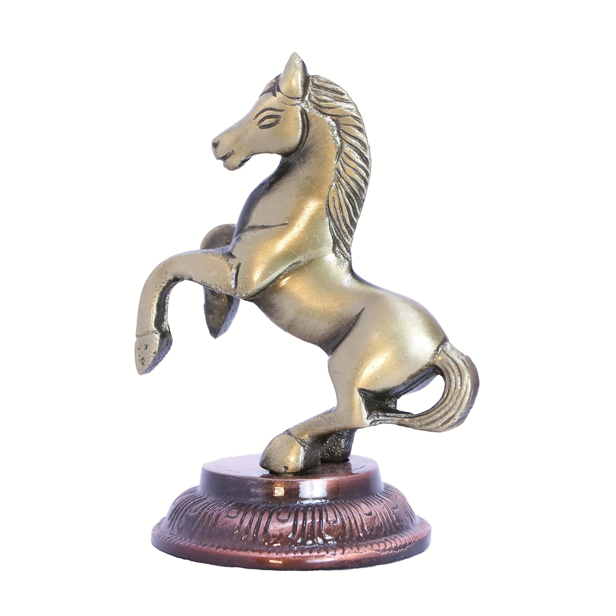 KridayKraft Metal Jumping Horse Statue for Wealth, Income, Shining and Bright Future (8.5 x 6.5 x 12 cm, Grey)