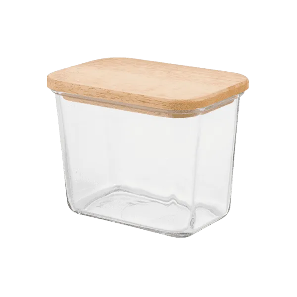 LIMON GLASS CONTAINER WITH WOODEN LID 920ML