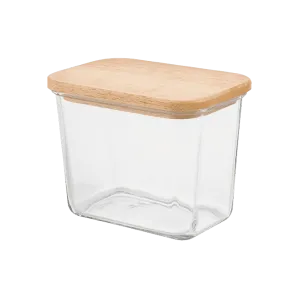 LIMON GLASS CONTAINER WITH WOODEN LID 920ML