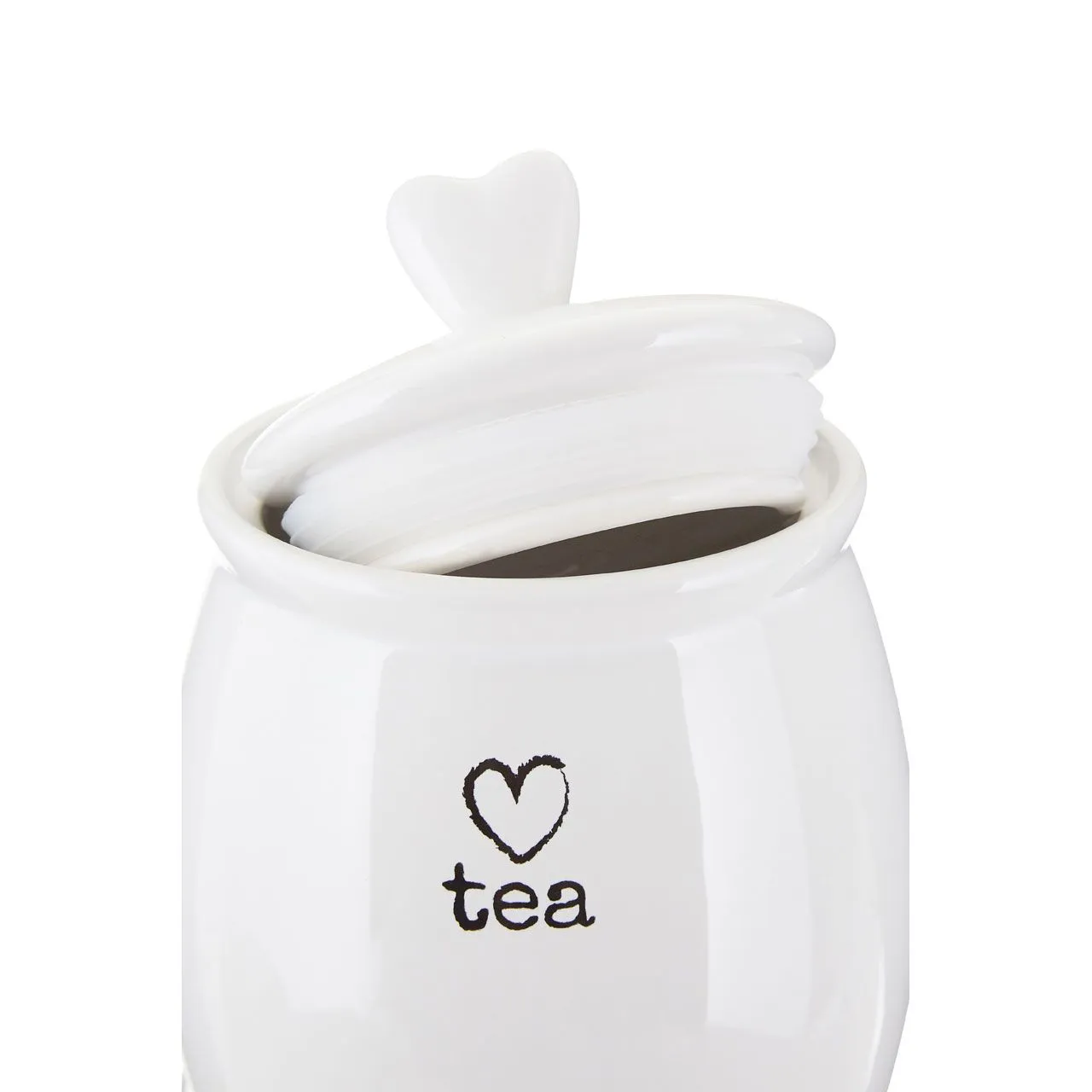 Love Heart Charm Tea Canister