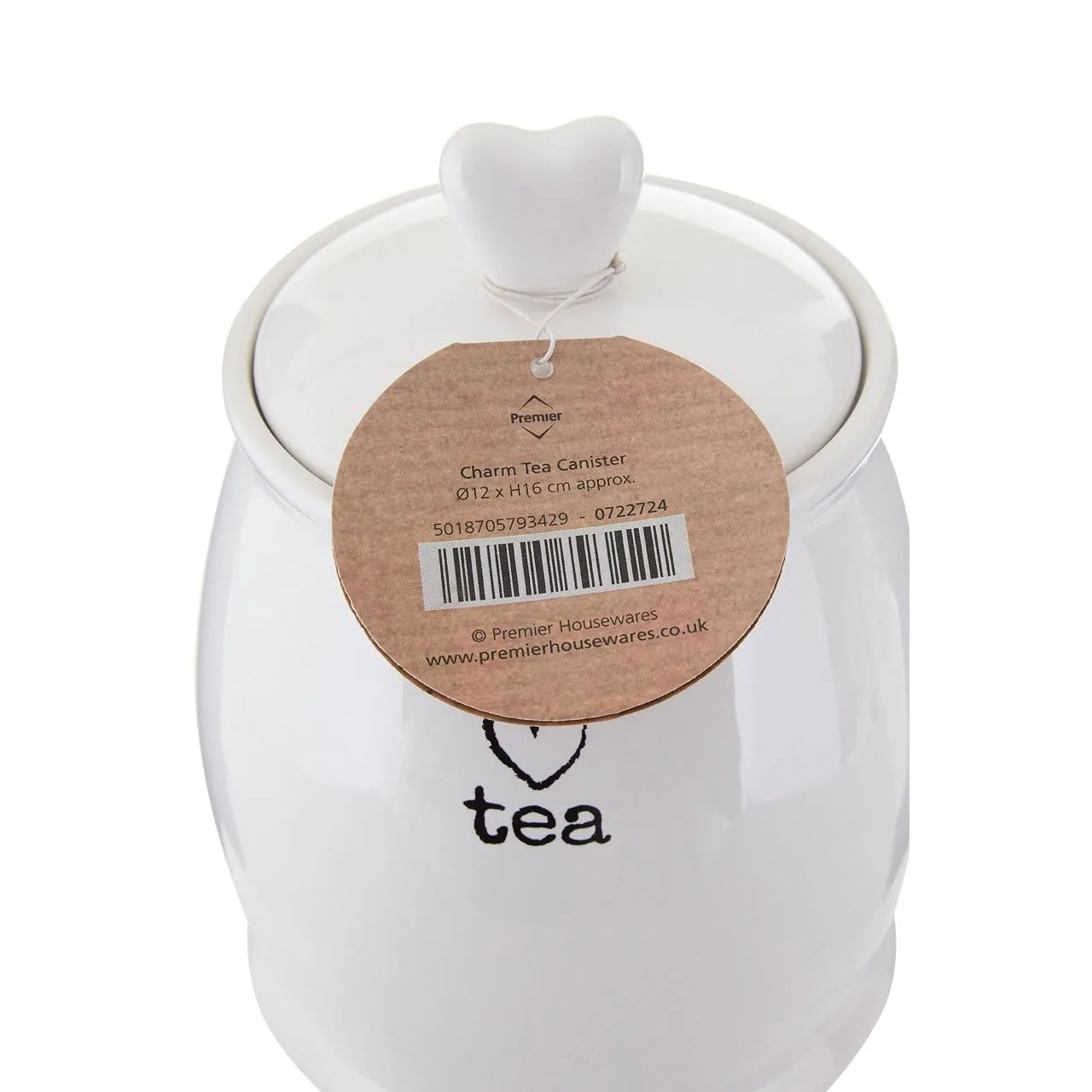 Love Heart Charm Tea Canister