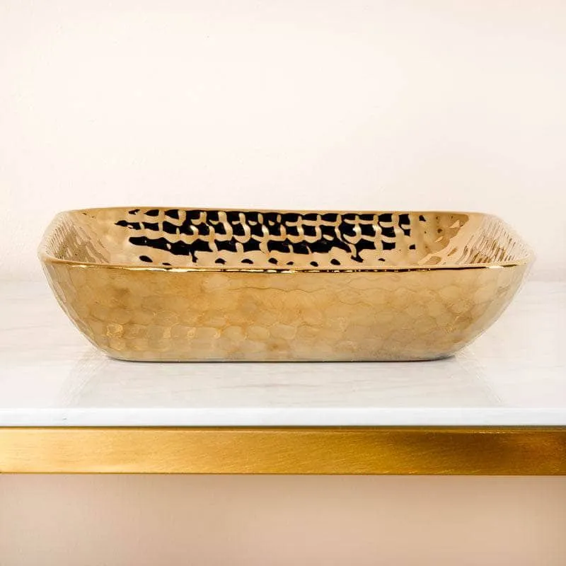 Medium Gold Ceramic Dish