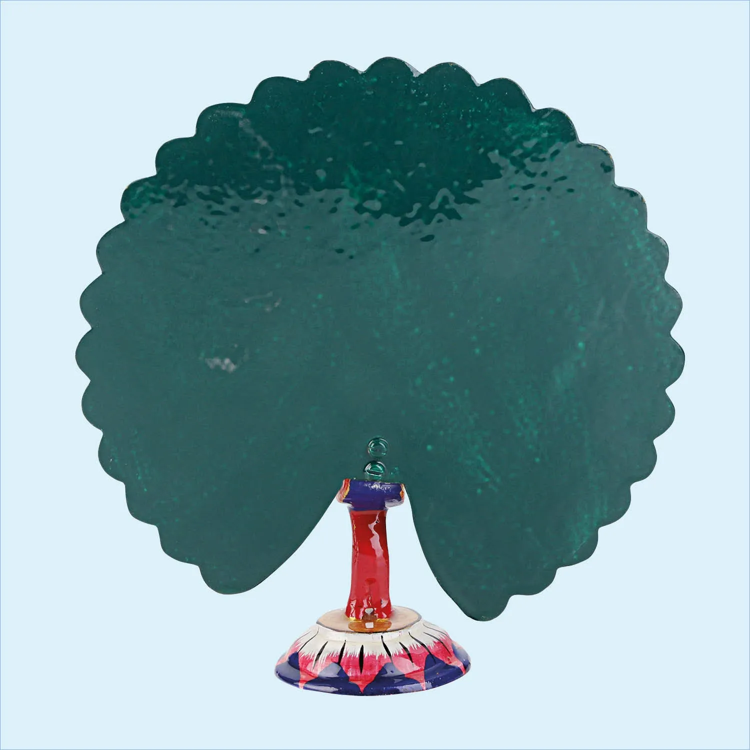 Metal Enamel Handpainted Dancing Peacock Big 7 in