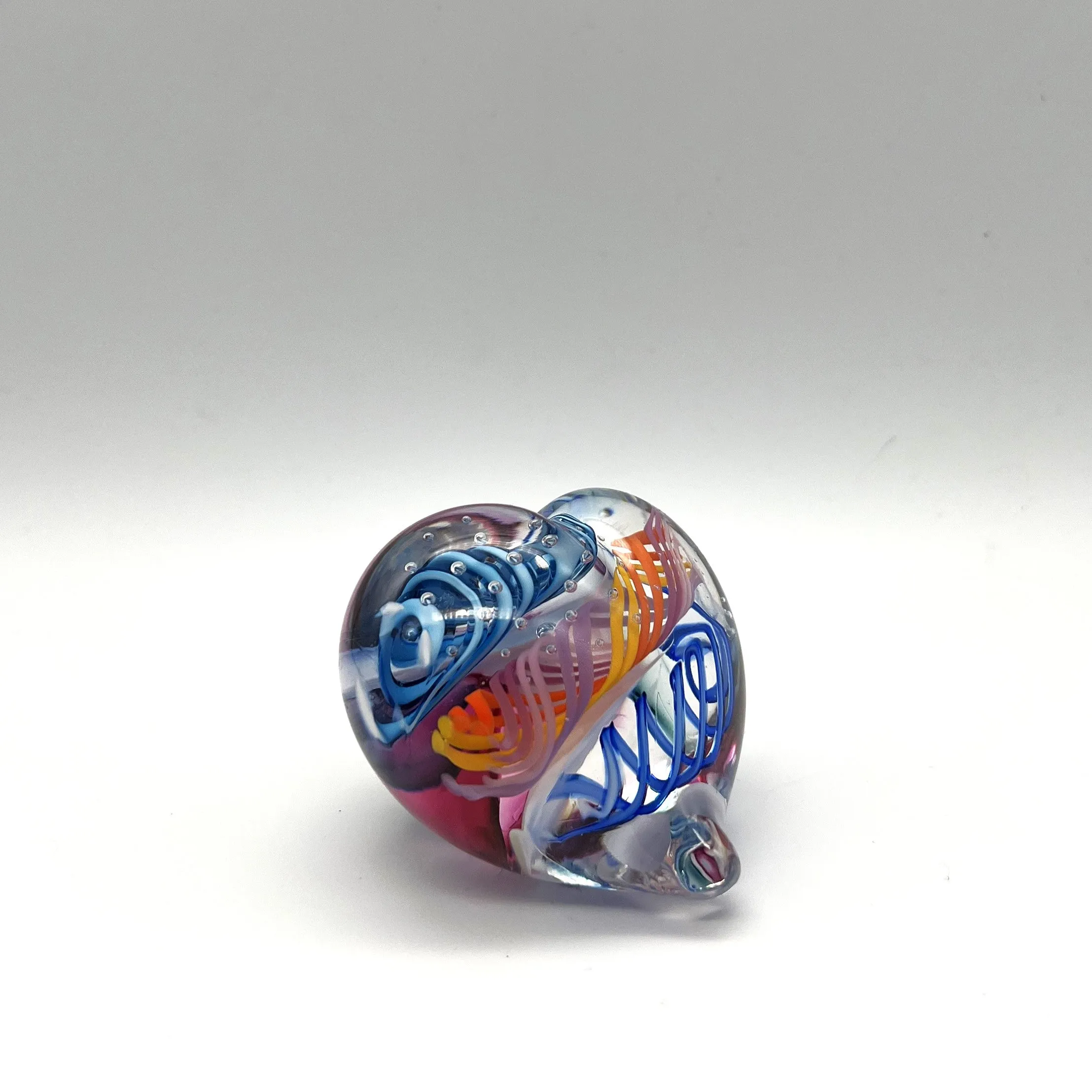 Mini Multiverse Heart Paperweight by Tropical Iceberg Glass