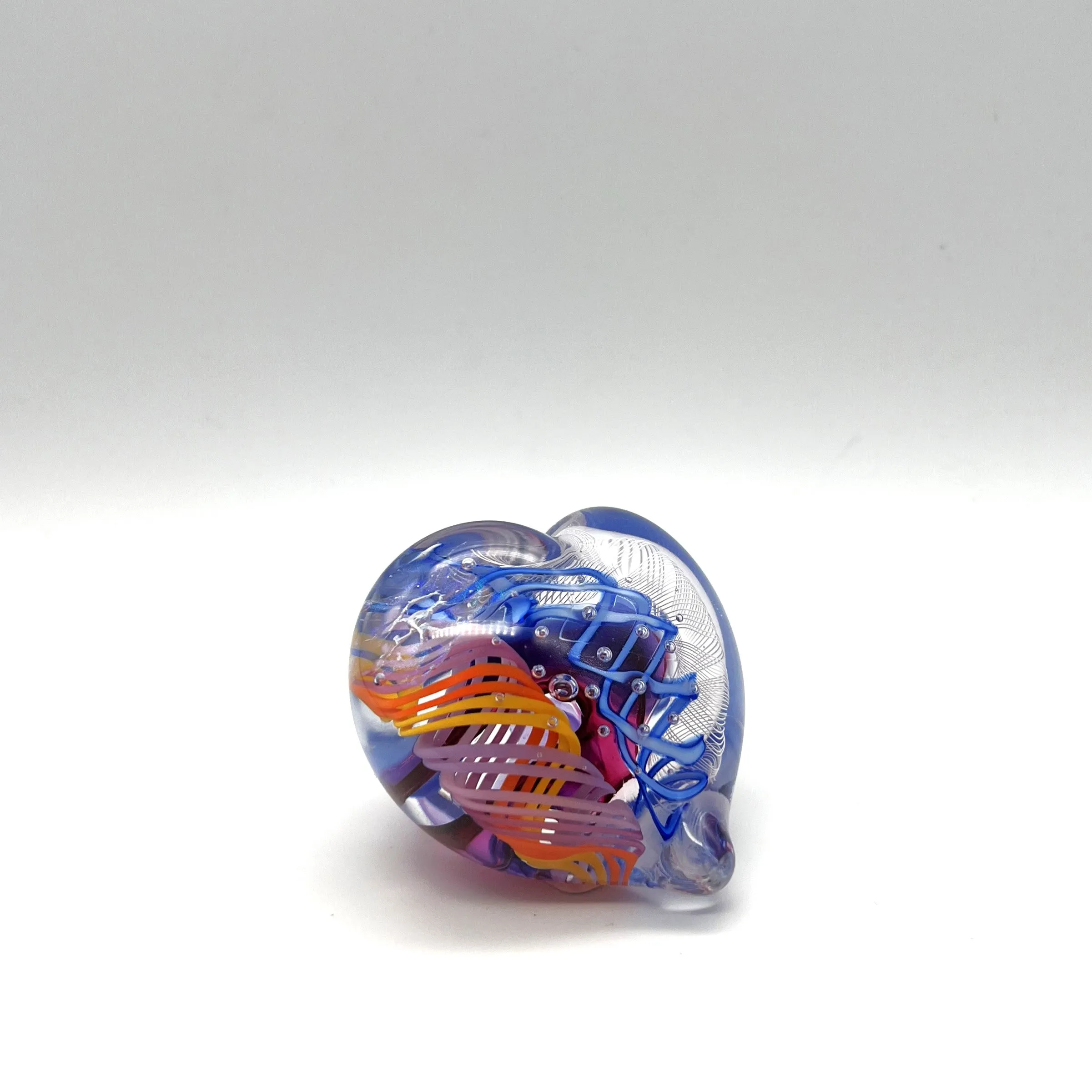 Mini Multiverse Heart Paperweight by Tropical Iceberg Glass