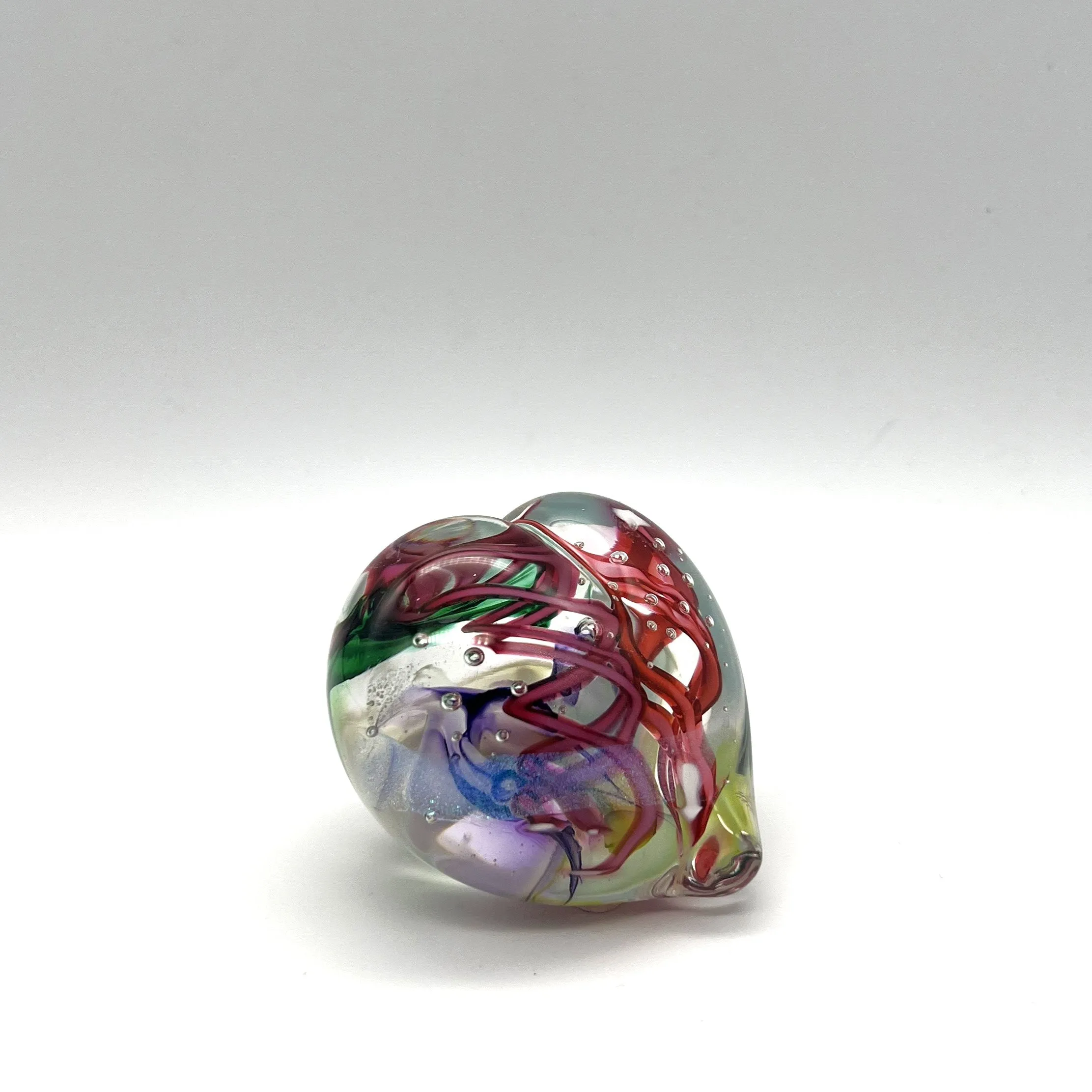 Mini Multiverse Heart Paperweight by Tropical Iceberg Glass