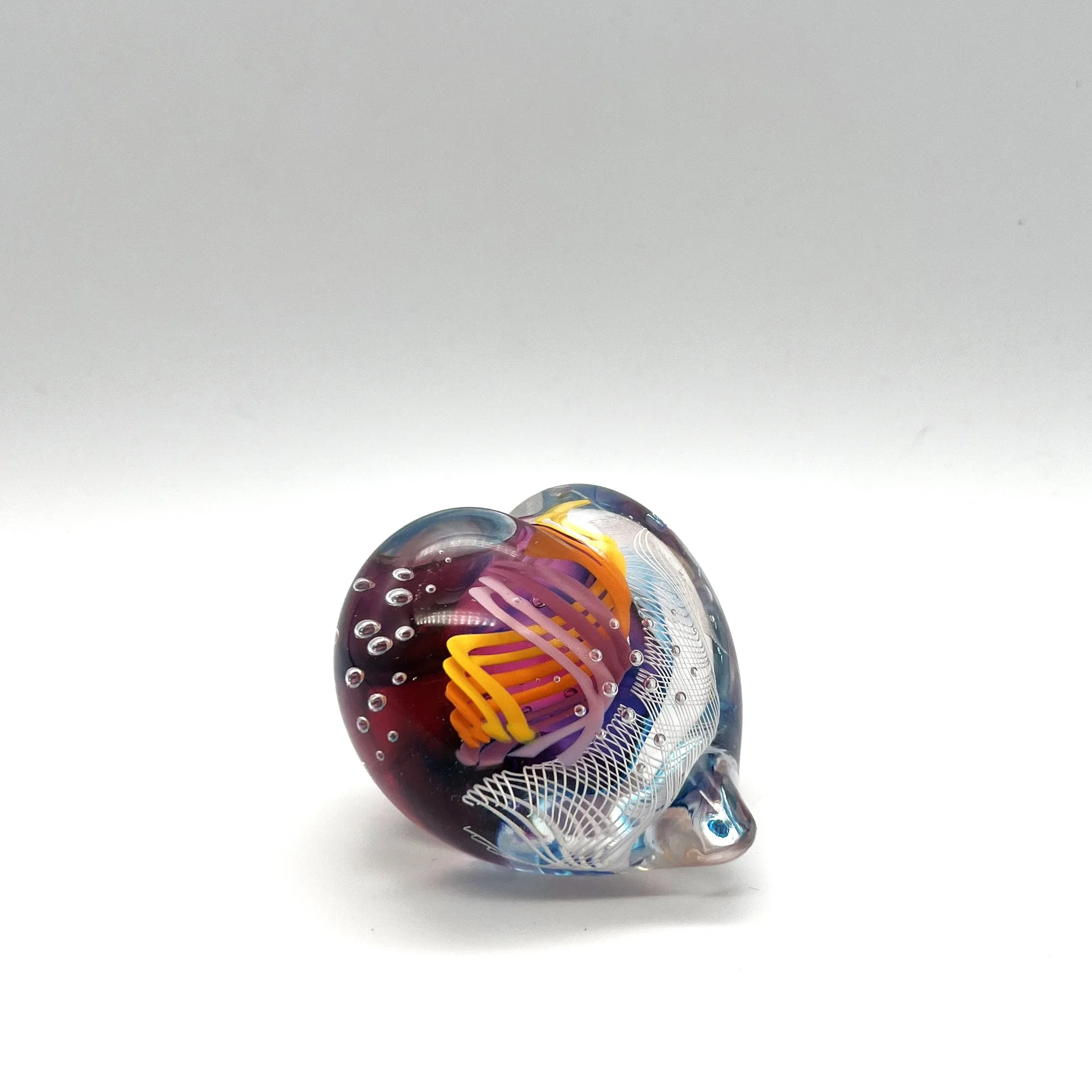 Mini Multiverse Heart Paperweight by Tropical Iceberg Glass