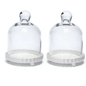 Miniature Bell Jar with Base and Lid Wedding Party Cupcake Favor (Set of 4)