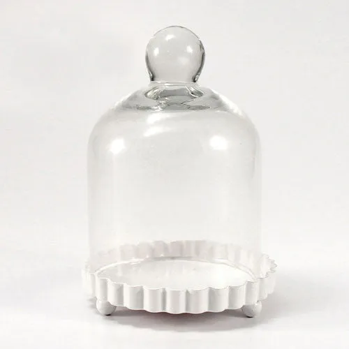 Miniature Bell Jar with Base and Lid Wedding Party Cupcake Favor (Set of 4)