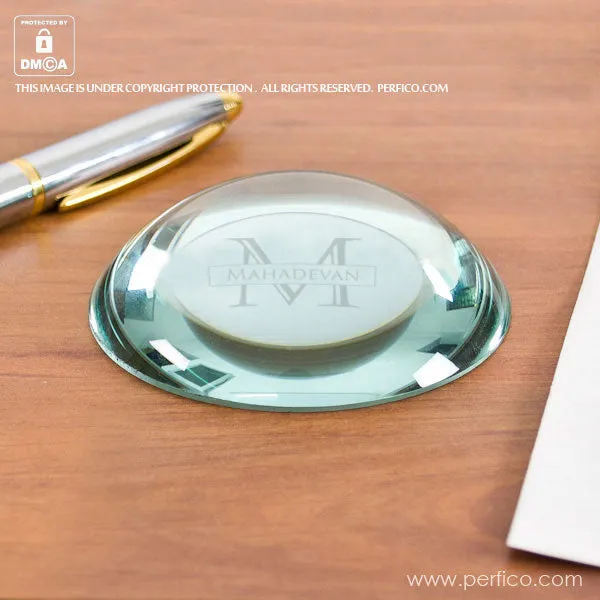 Monogram © Personalized Crystal Paper weight