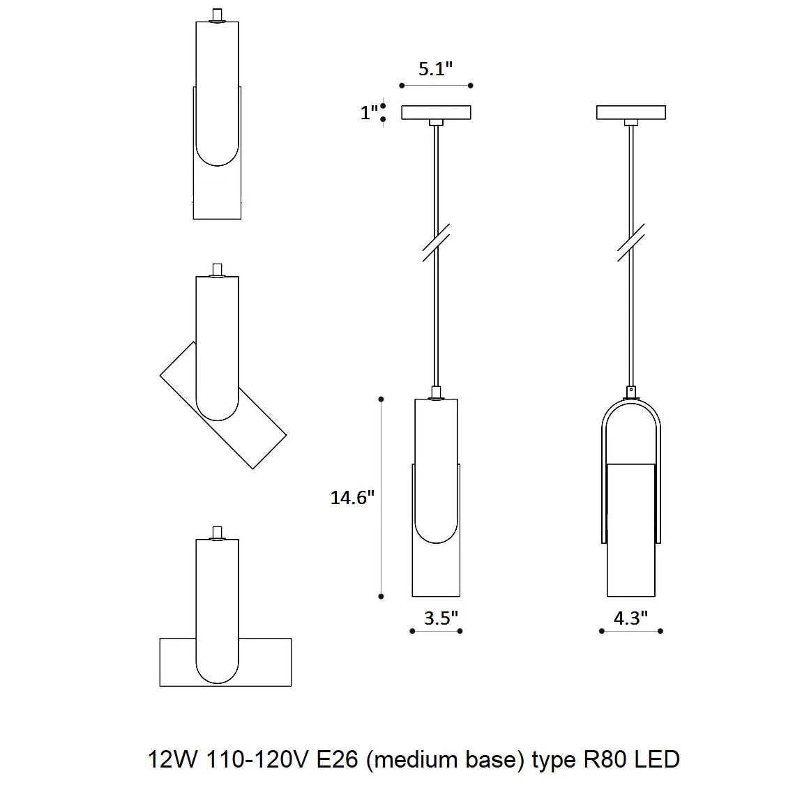 Nastro Orientable Pendant Light