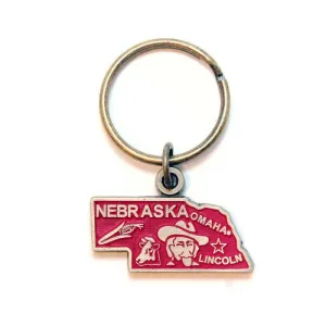 Nebraska Key Chain - High Quality Thick Metal State Key Ring