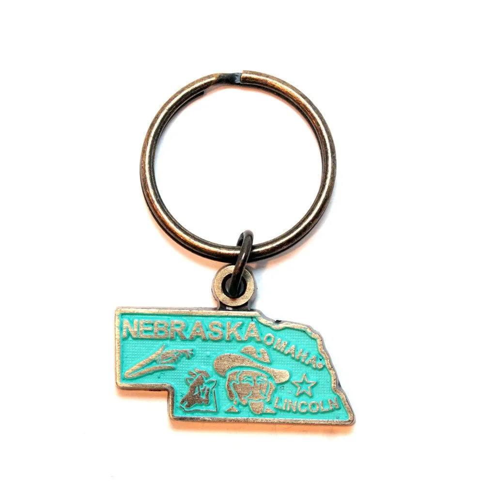 Nebraska Key Chain - High Quality Thick Metal State Key Ring