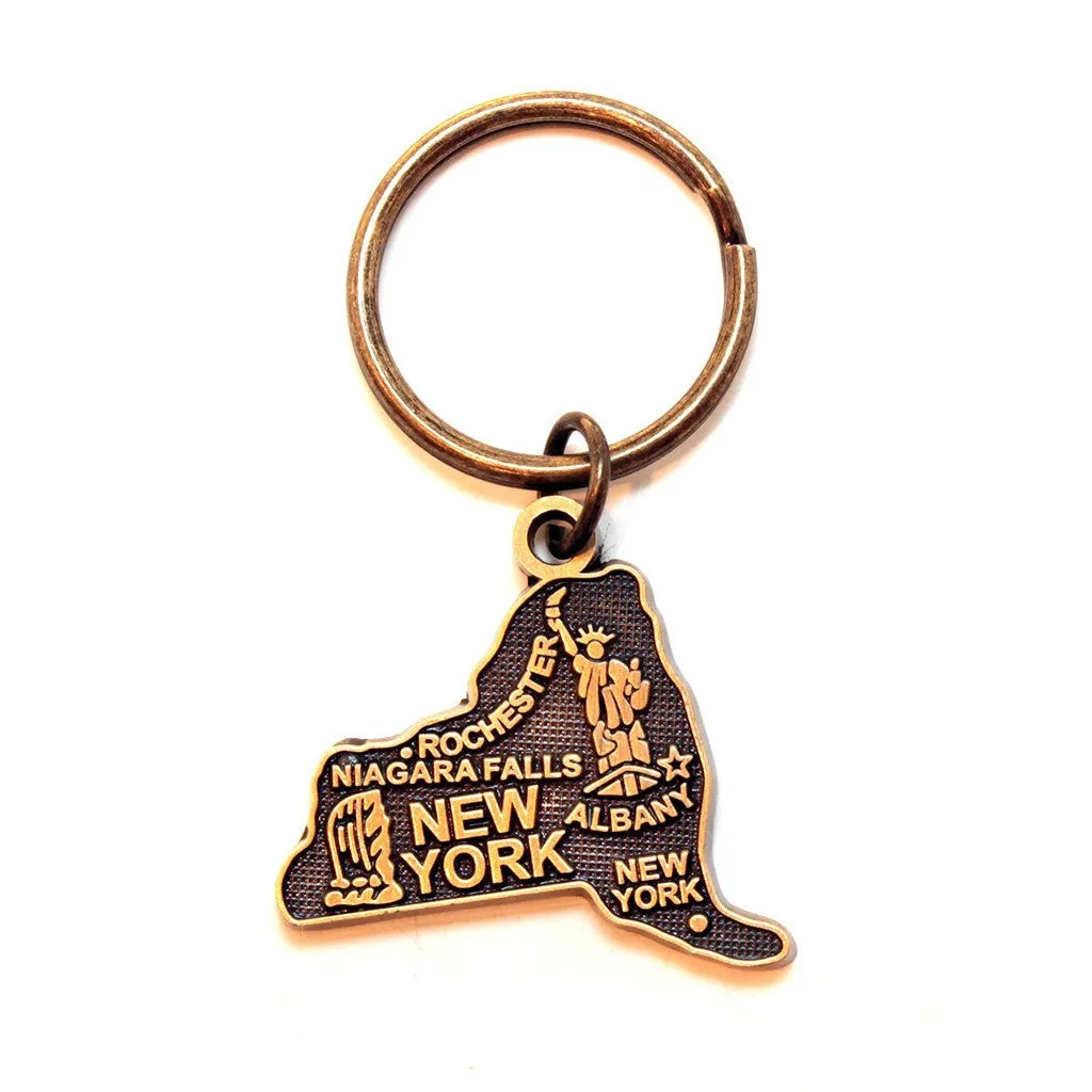 New York Key Chain - High Quality Thick Metal State Key Ring