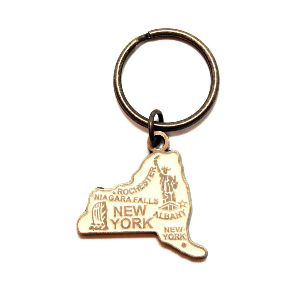 New York Key Chain - High Quality Thick Metal State Key Ring