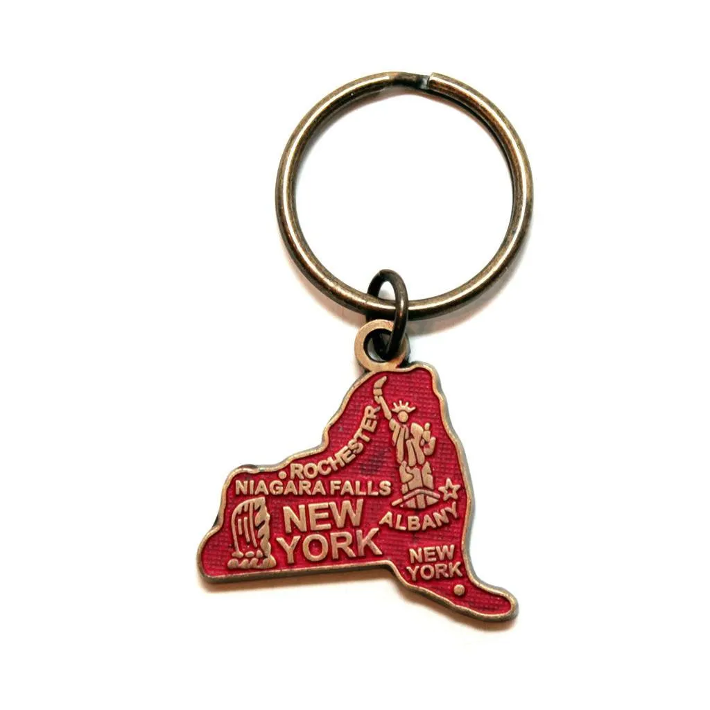 New York Key Chain - High Quality Thick Metal State Key Ring