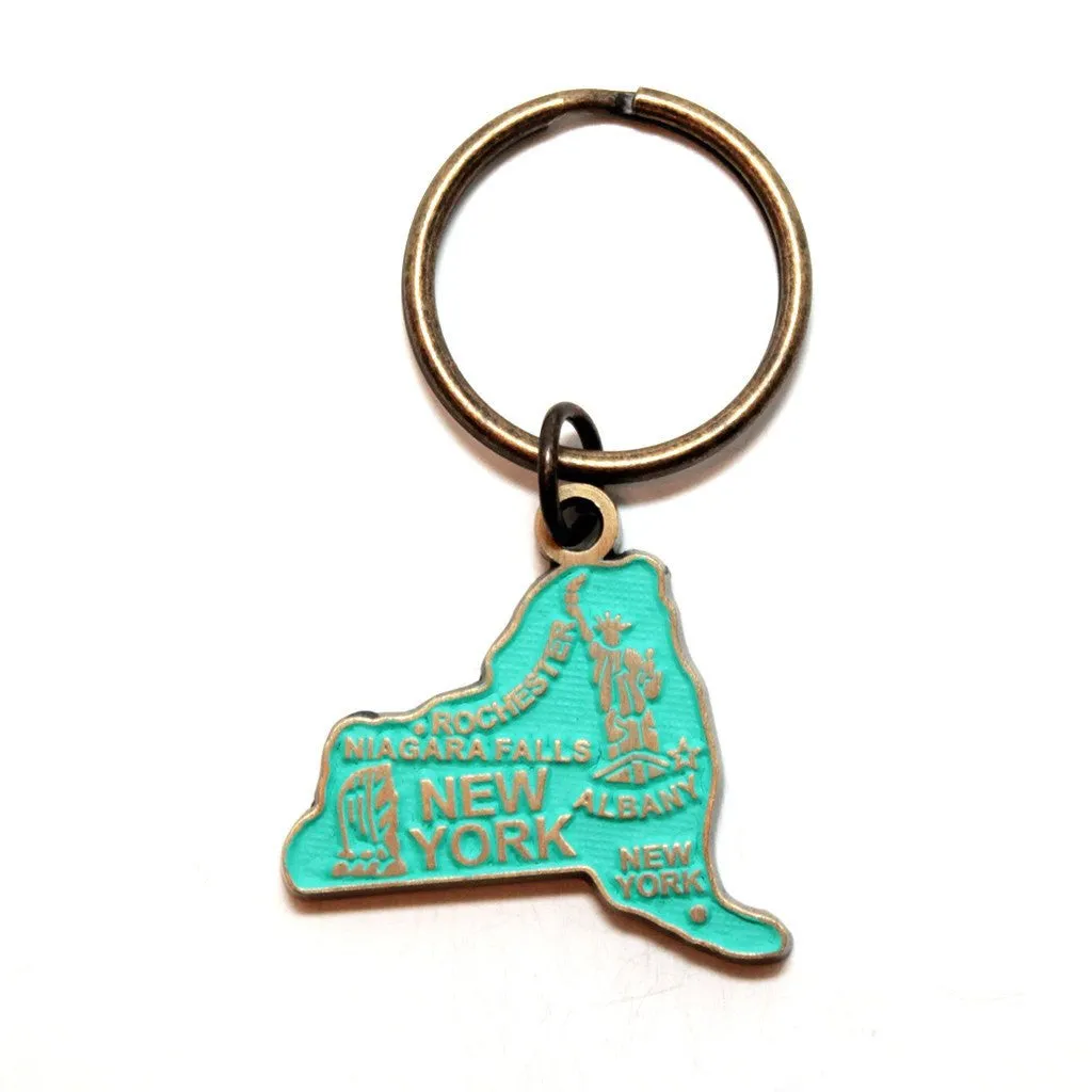 New York Key Chain - High Quality Thick Metal State Key Ring