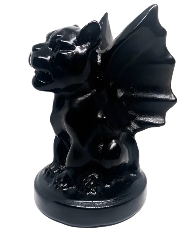 Obsidian Crystal Gargoyle Carving