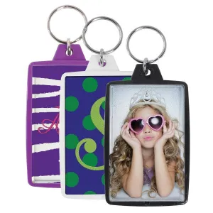 Opaque Color Photo Keychains (1-3/4" x 2-3/4") - 3 Pack