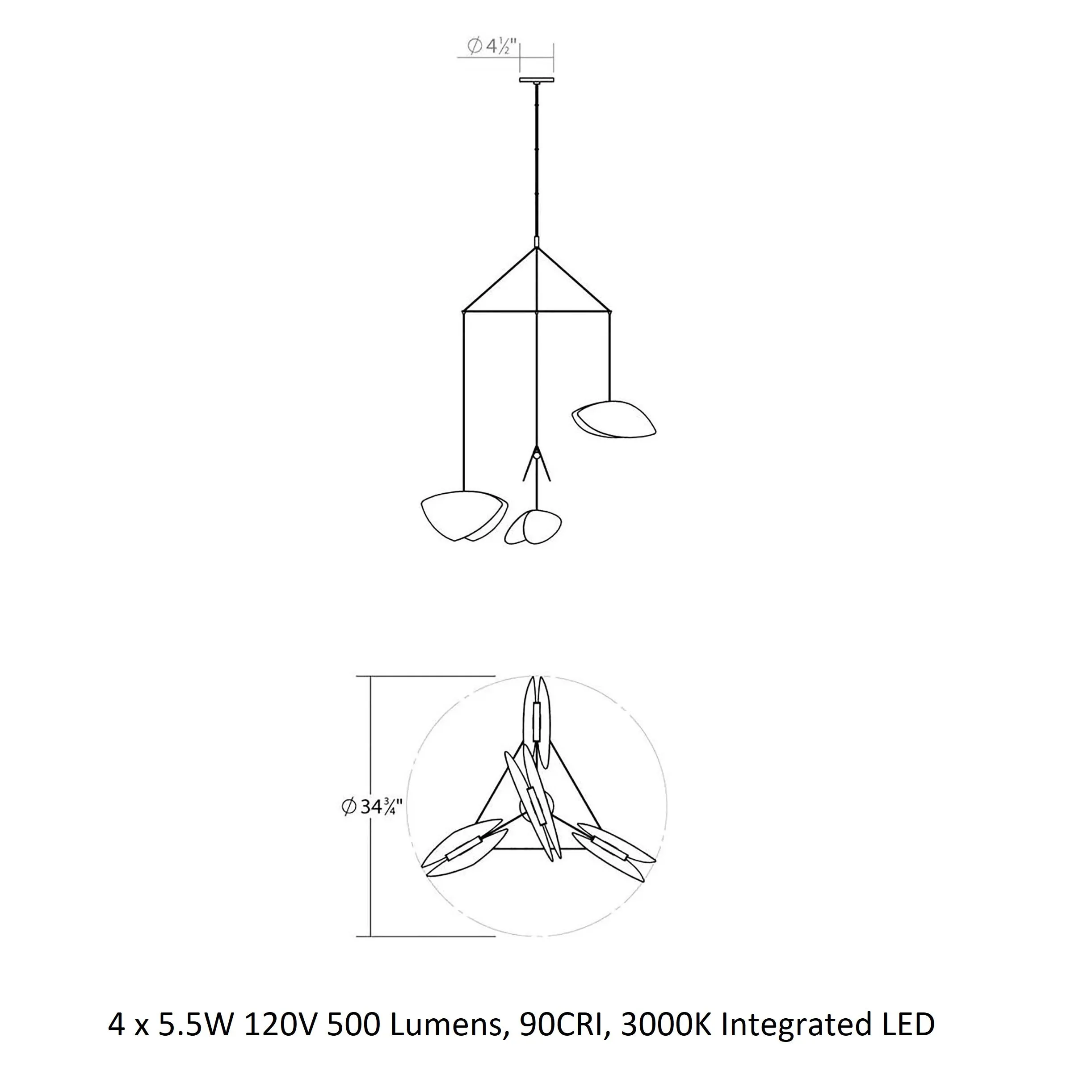 Papillons 4-Light LED Pendant Light