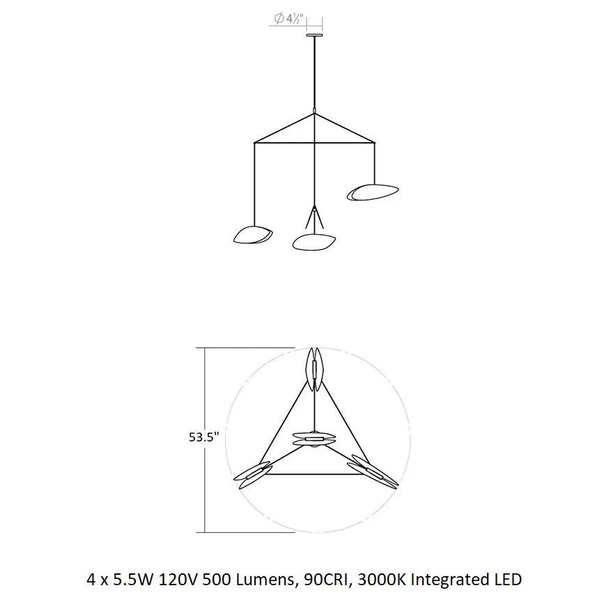 Papillons 4-Light LED Pendant Light