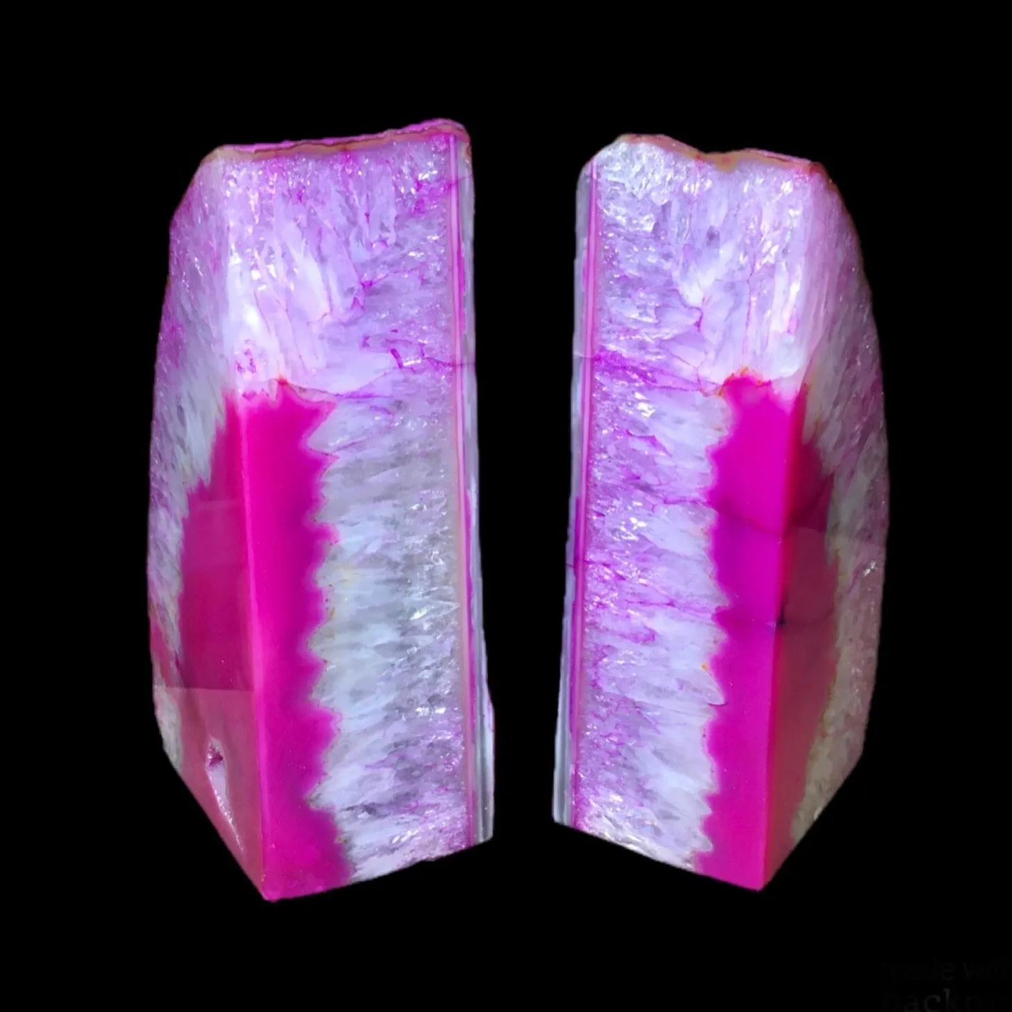 Pink Geode Bookends