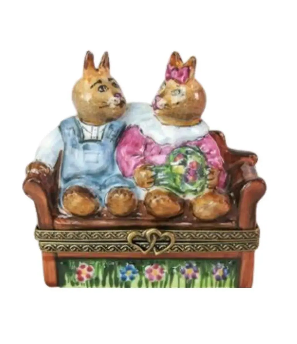 Rabbits on Bench