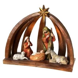 Regency International 15" Resin Nativity in Arch Cresh with Star Set