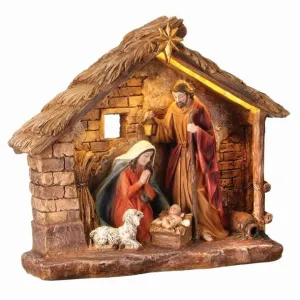 Regency International 16" Resin LED Battery Timer Nativity in Cresh"