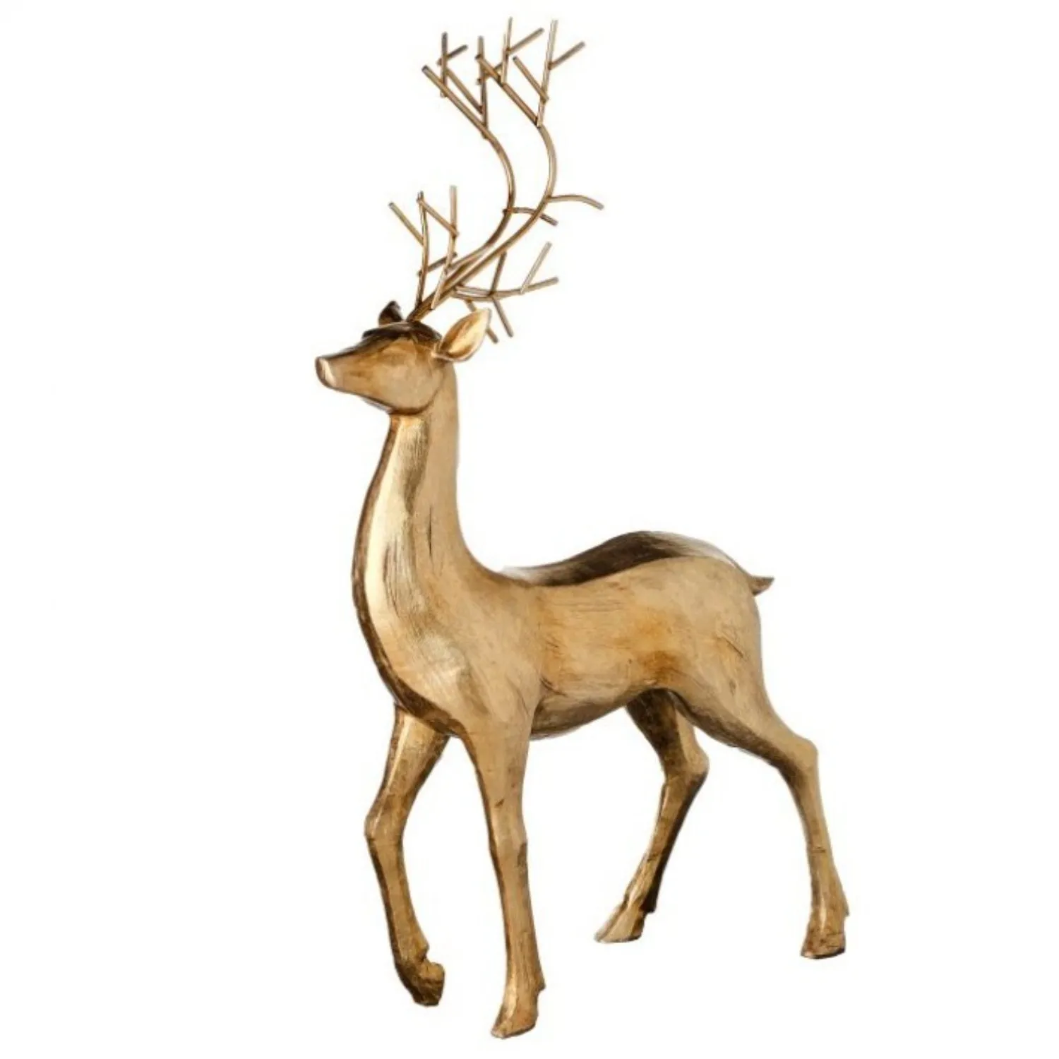 Regency International 20" Resin Metallic Sleek Deer Gold