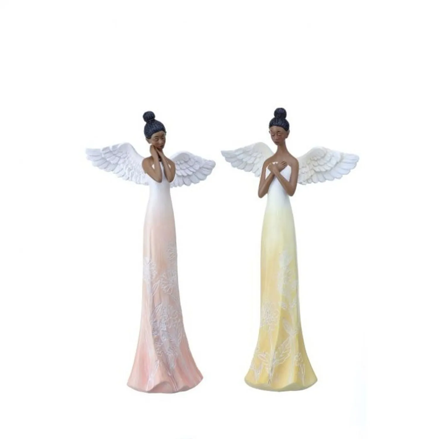 Regency International Resin Black Garden Angel 14" Set of 2 Assortment