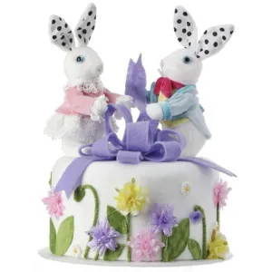 Regency International Styro Bunnies and Bow Floral Cake 10.25"