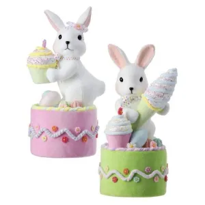 Regency International Styro Confection Bunny on Cake 16", Set of 2, Assortment