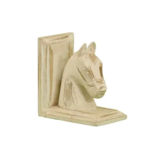 Rich Light Finished Handmade White Horse Head Bookends