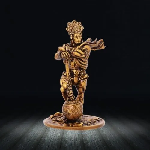 Rudram Bahubali Hanuman Ji Murti Statue for Home, Car Dashboard, Altars, Hindu Deity Figurine, Office Desk, Study Room (Small)