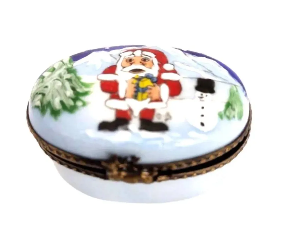 Santa w Snowman Oval