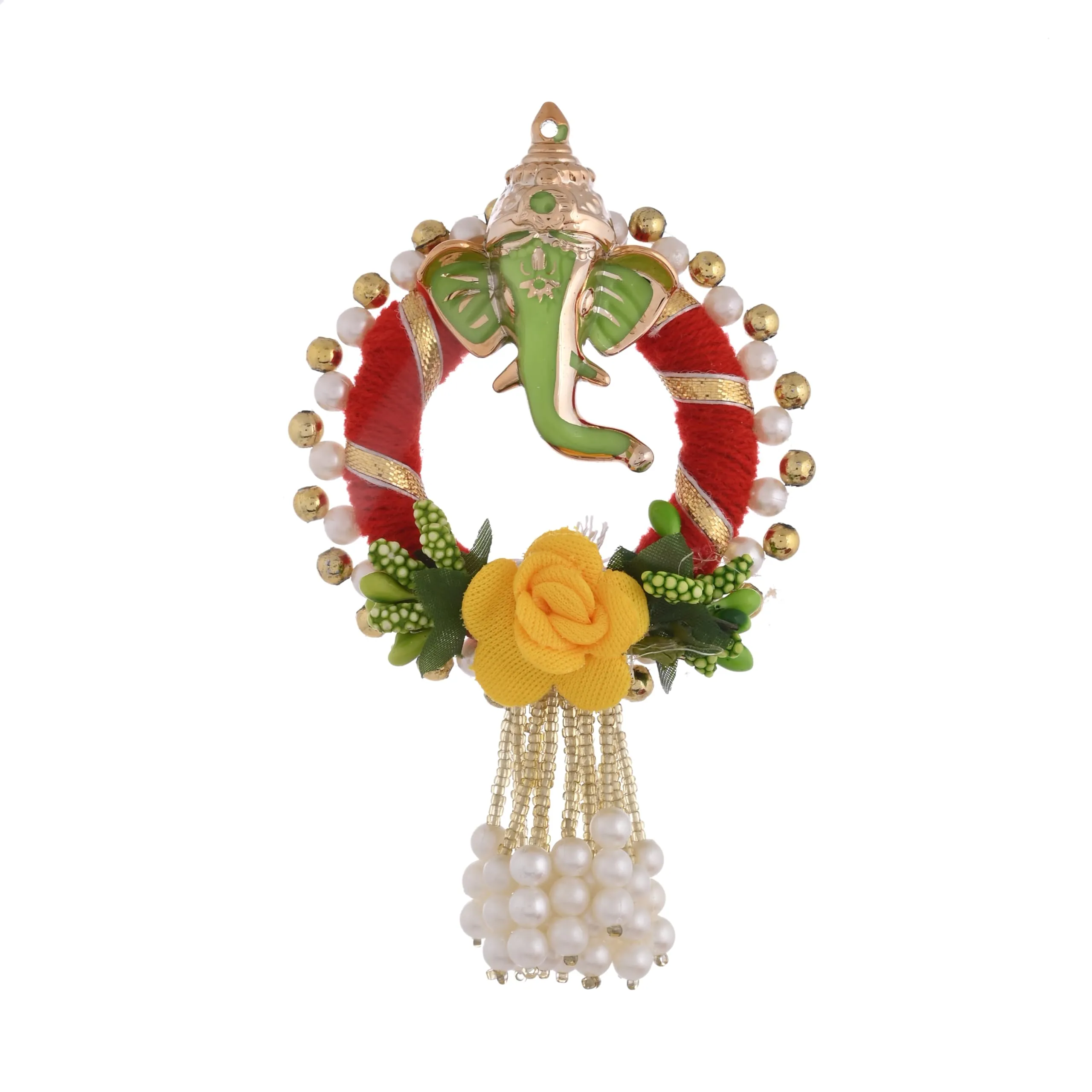 Saudeep India Subh Labh Ganesh Door Hanging Auspicious Home Decor for Good Luck and Prosperity(Red)