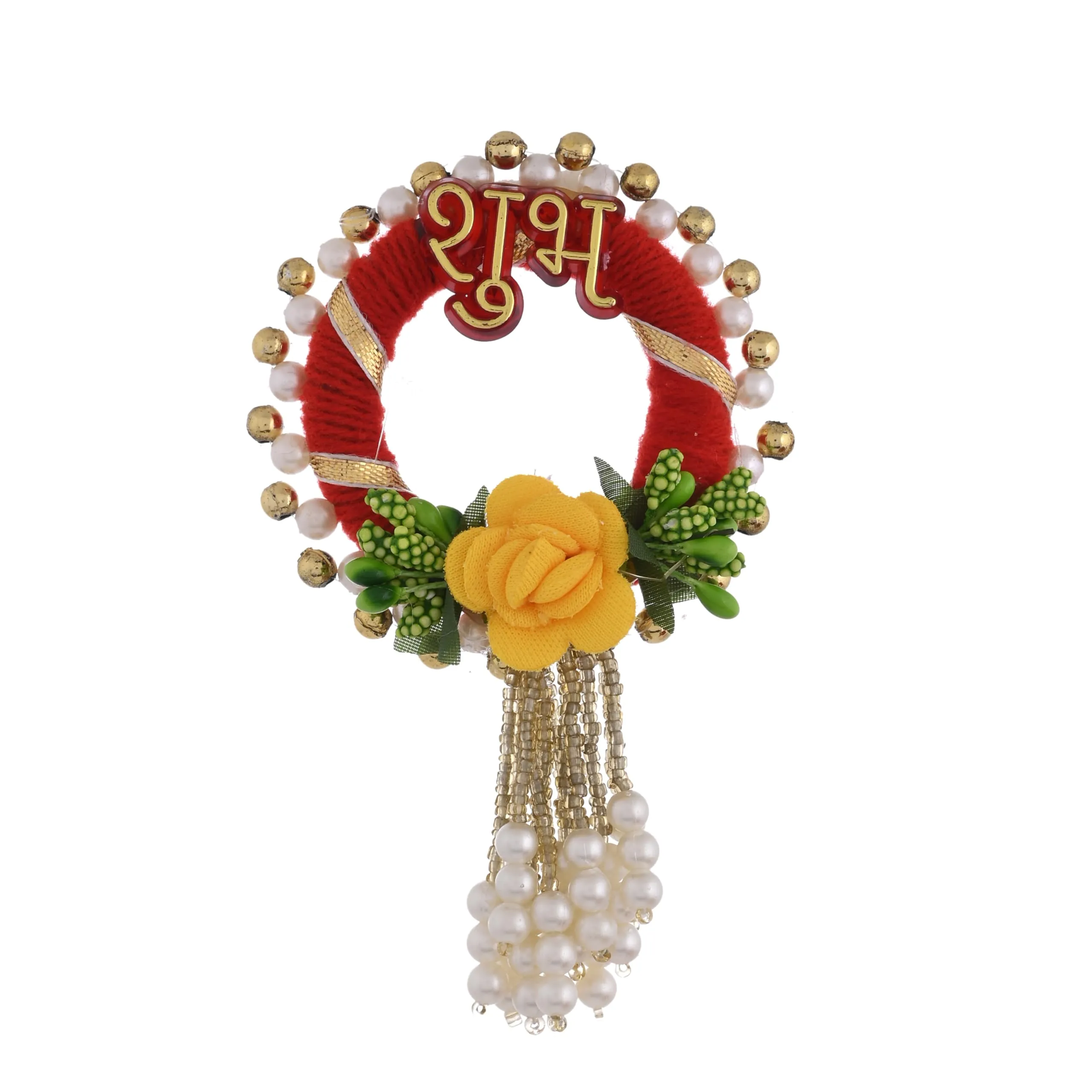 Saudeep India Subh Labh Ganesh Door Hanging Auspicious Home Decor for Good Luck and Prosperity(Red)