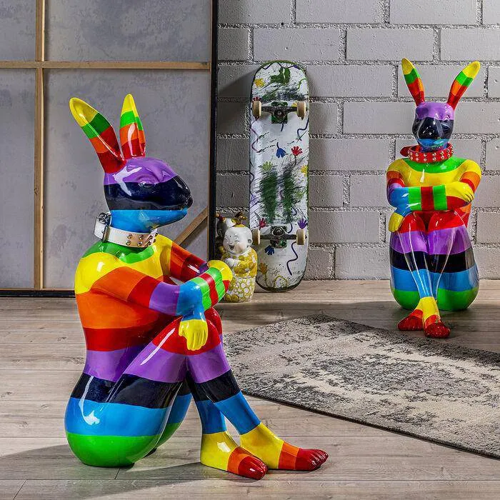 Sitting Rabbit Rainbow 80 Deco Figurine