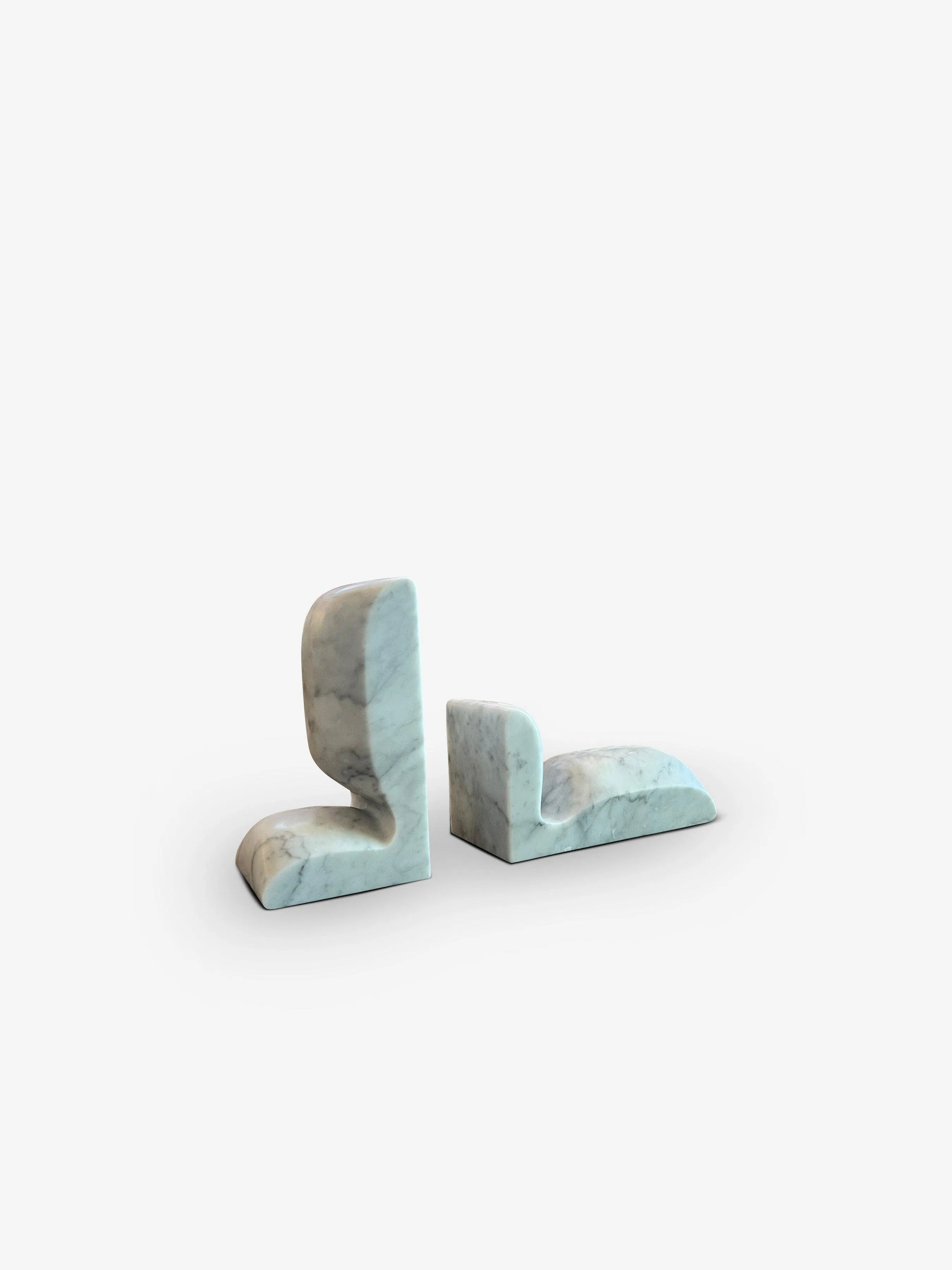 SLO Bookends in Carrara Marble by Collection Particuliere