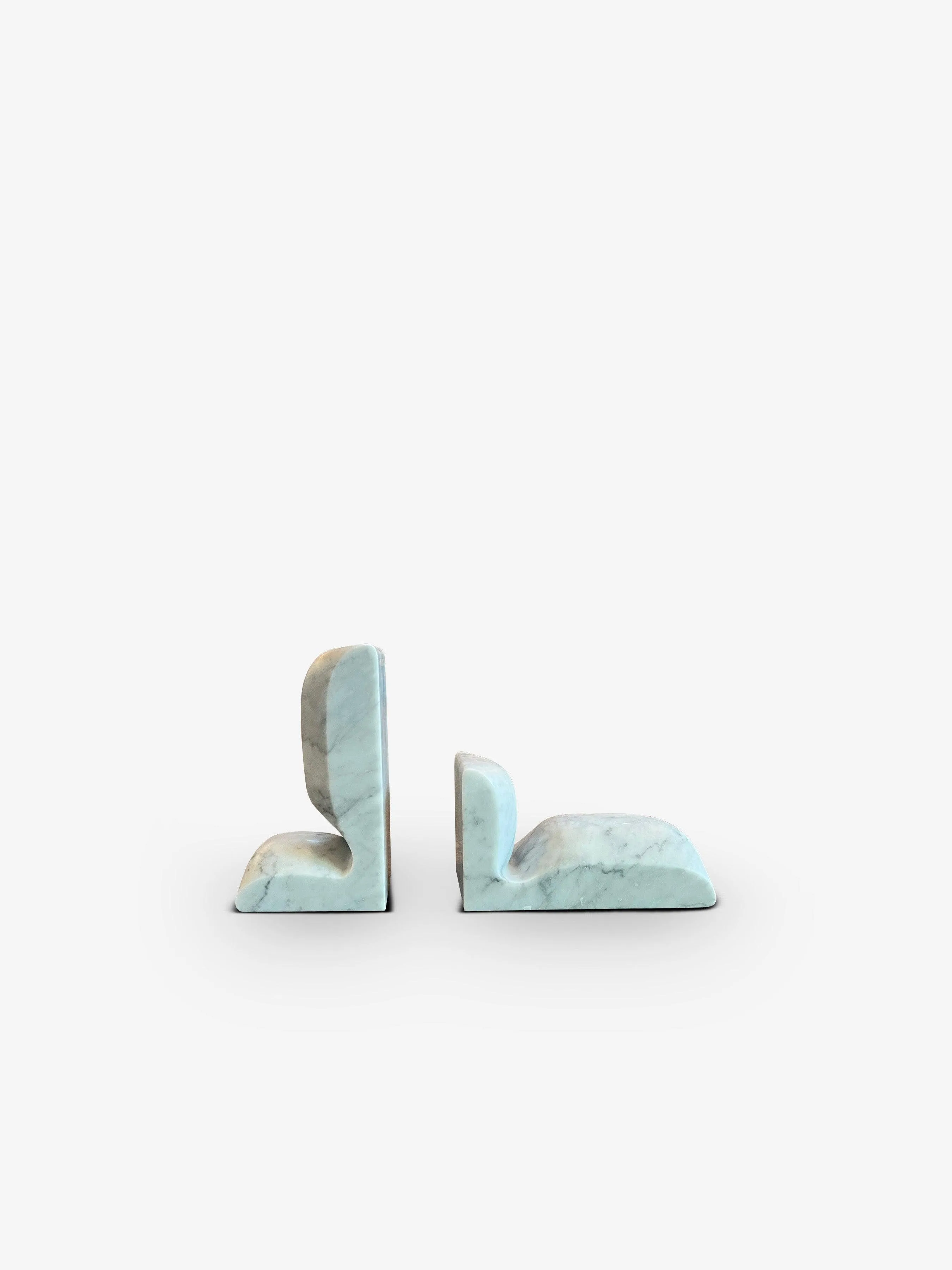 SLO Bookends in Carrara Marble by Collection Particuliere