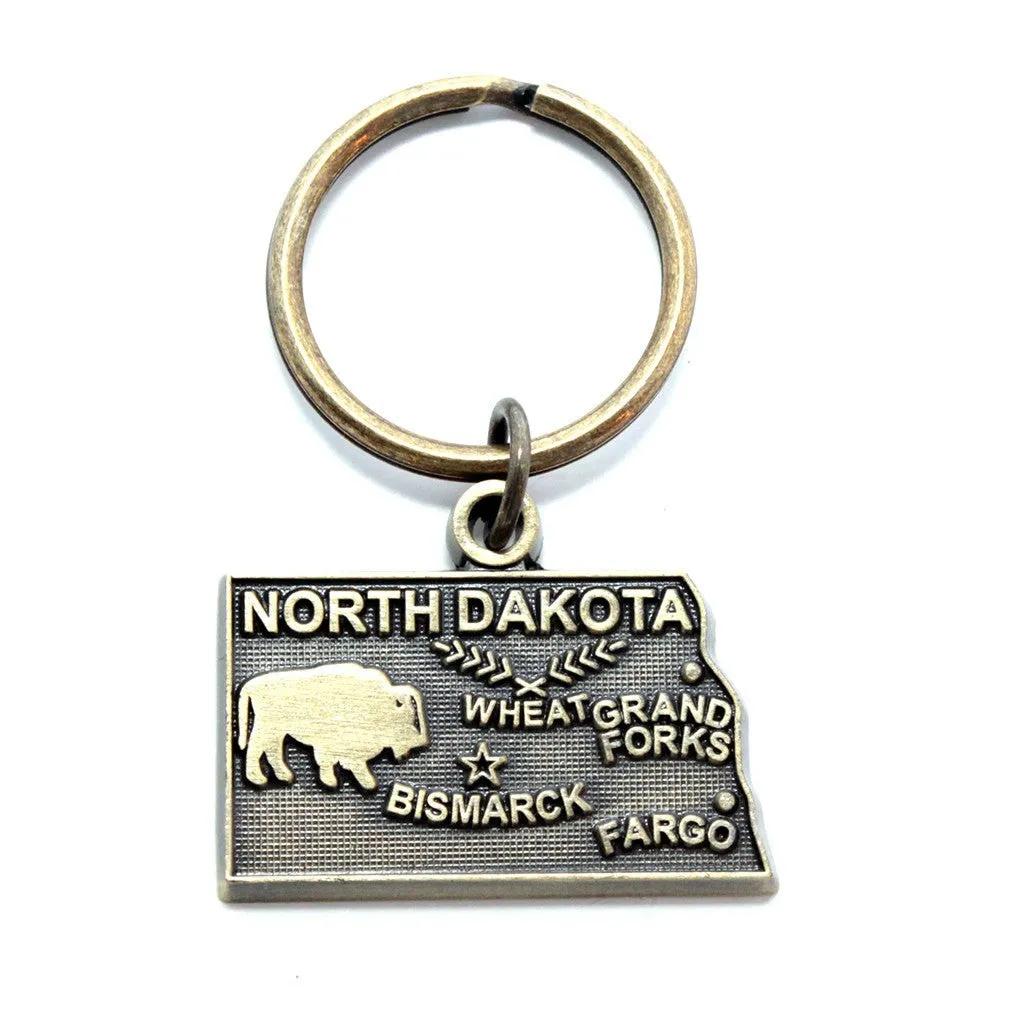 South Dakota Keychain - High Quality Thick Metal State Love Key Ring