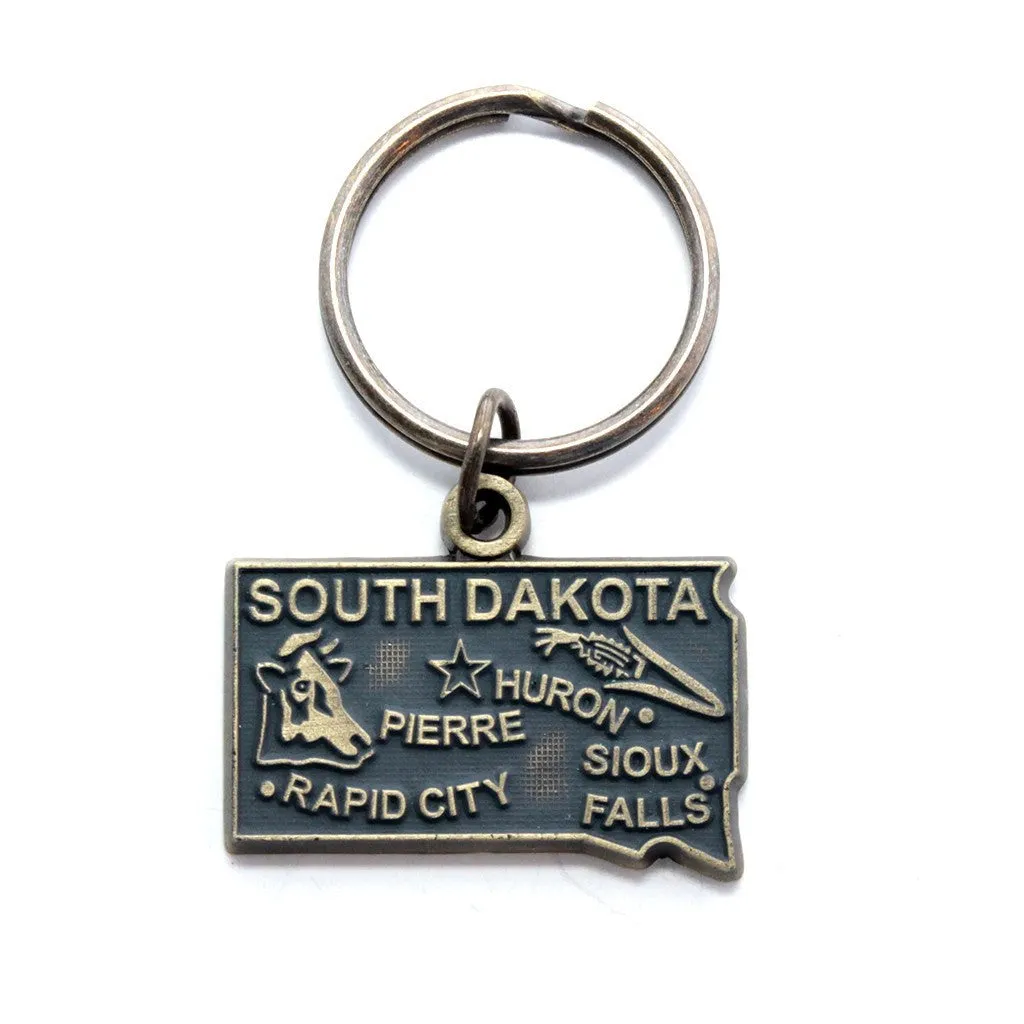 South Dakota Keychain - High Quality Thick Metal State Love Key Ring