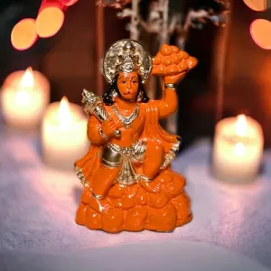 SR Decor Car Dashboard Resin Sinduri Pahad Hanuman Idol Home Decor Item Hanuman Murti Statue for Gift 4.33 Inch (Sinduri Pahad Hanuman)