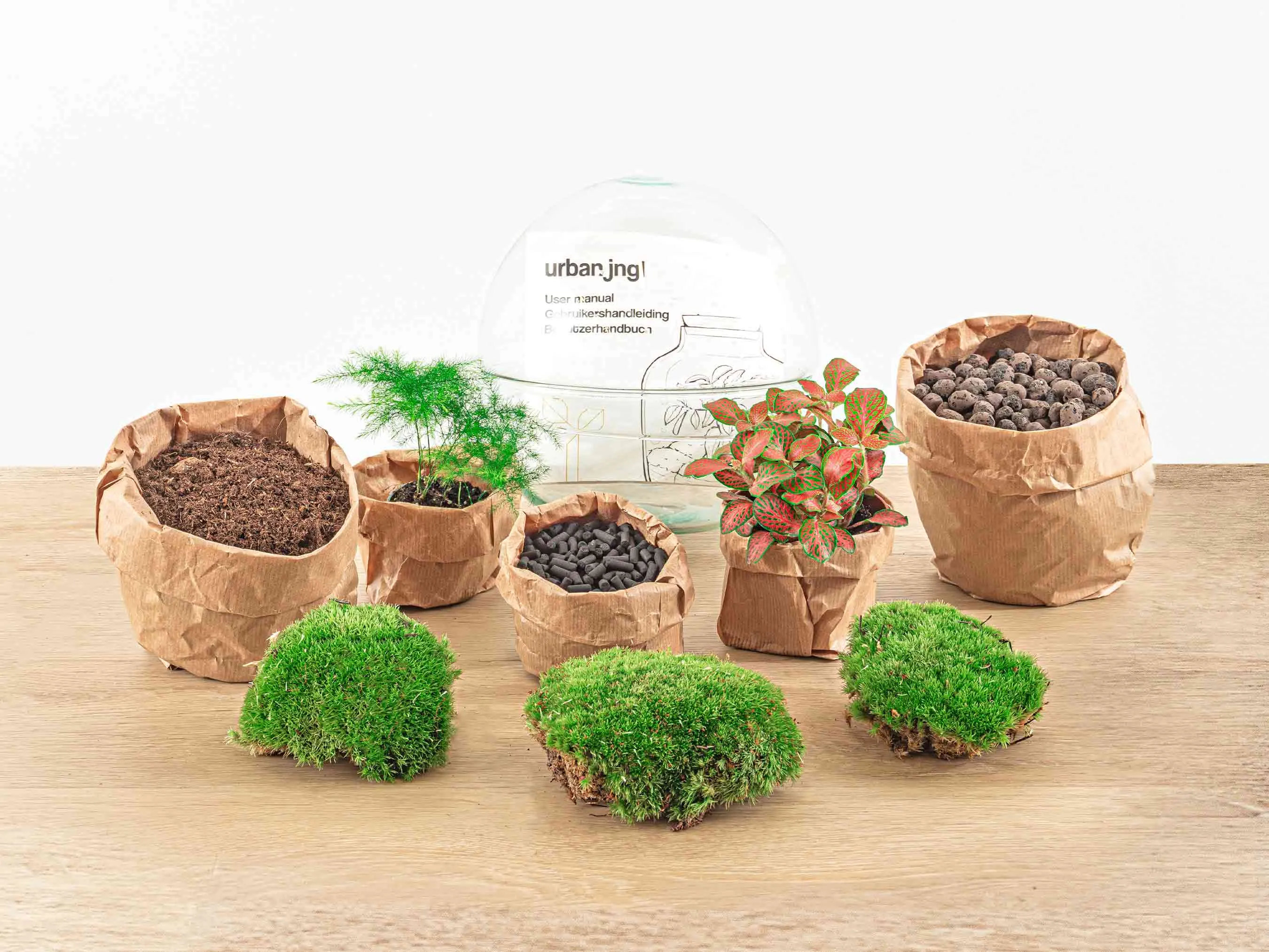 Terrarium DIY Kit - Dome Red - Bottle Garden - ↑ 20 cm