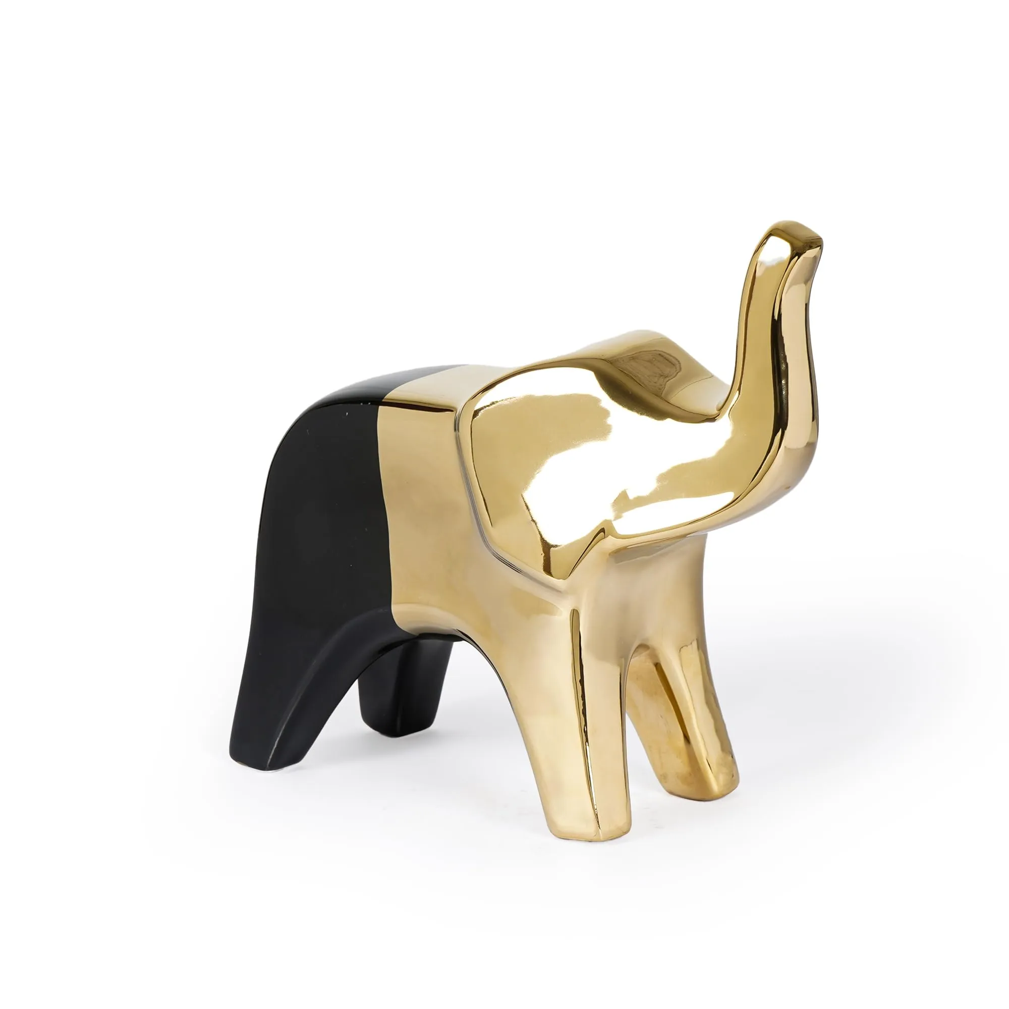 The Artment your artistic apartment Nordic Elegance Gold Elephant Ceramic Sculpture Showpiece for Table Top, Office/Home Decor