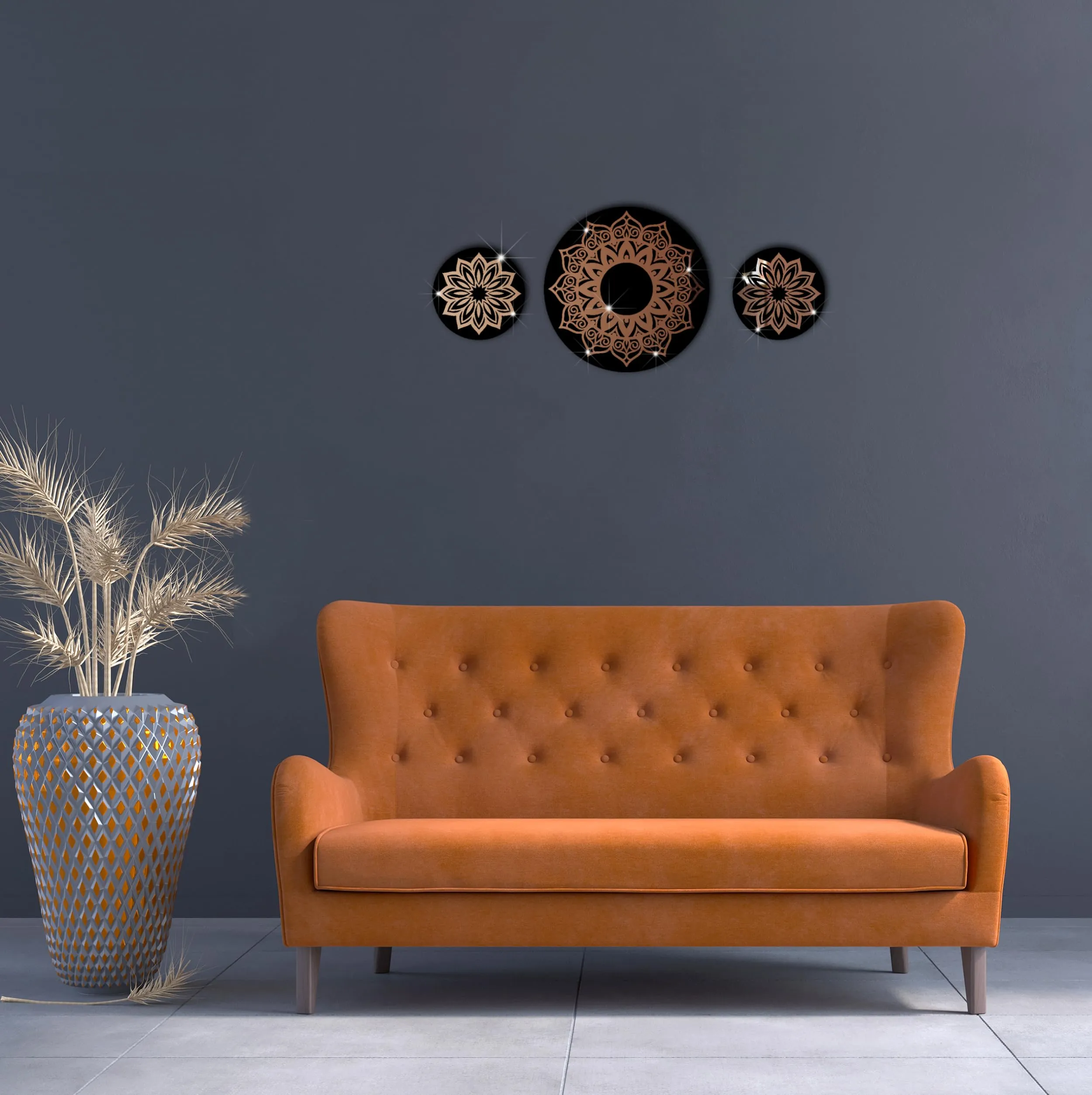 VAH- Kya Bat Hai !! Copper 3D Mandala Design wall art for living room, room wall art, 3d wall art, 3d wall decor, mandala wall decor, mandala wall hanging, wall arts