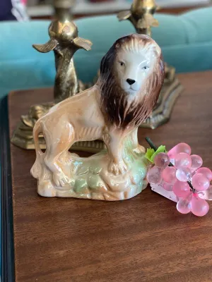 Vintage Lusterware Lion Handcrafted in Brazil