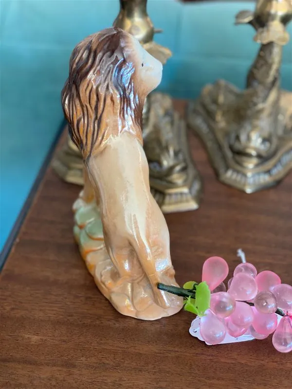 Vintage Lusterware Lion Handcrafted in Brazil