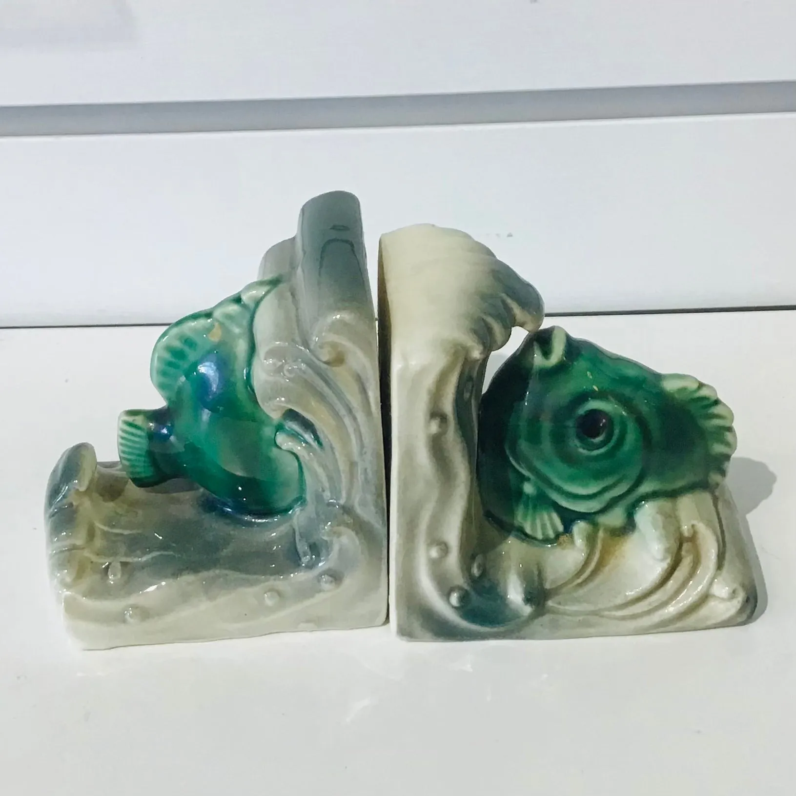 Vintage Tropical Fish Bookends